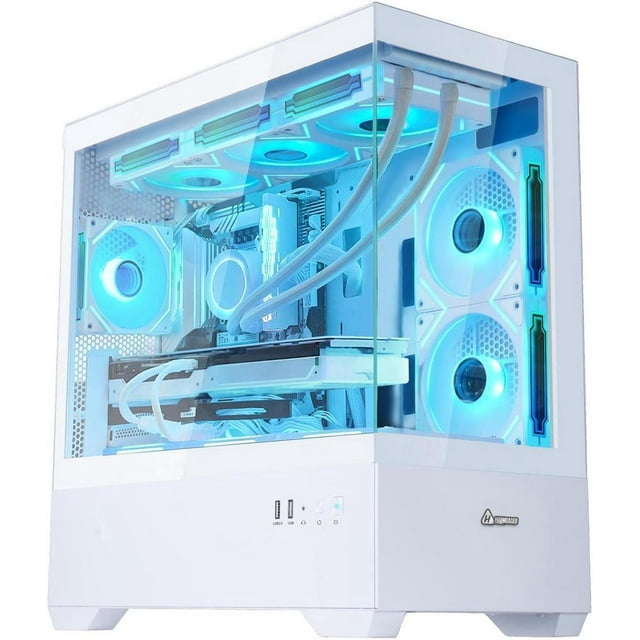 Hoengager Sunshine RTX 5070TI 16G Gaming PC Desktop - Intel Core i7-12700F, 16GB DDR4 RAM, 1TB PCIe +2TB SATA SSD, WiFi + BT, Windows 11 Pro -RGB Prebuilt Computer