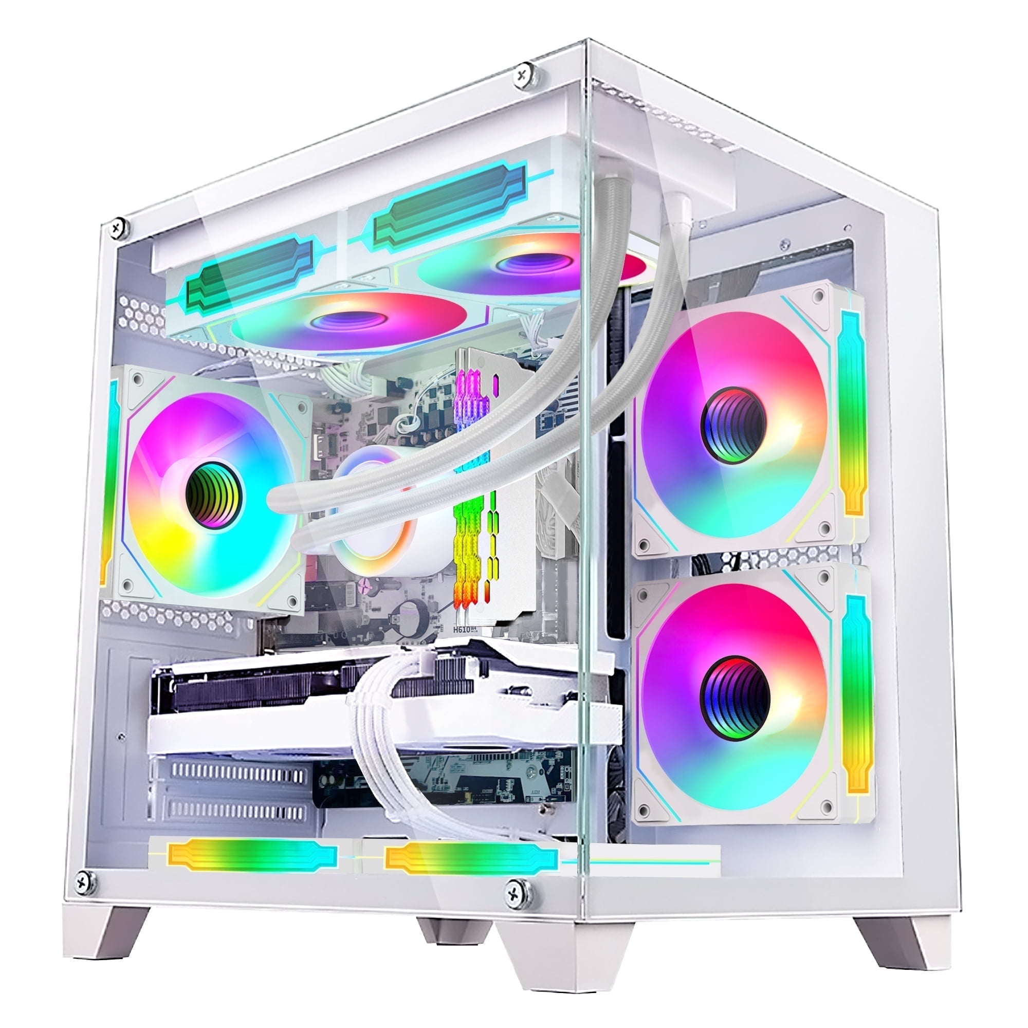 Hoengager Gaming PC - Intel Core i5-13400F, Intel Arc B580 12GB, 32GB DDR4 RAM, 1TB PCIe +2TB SATA SSD, WiFi + BT, Windows 11 -RGB Prebuilt Desktop