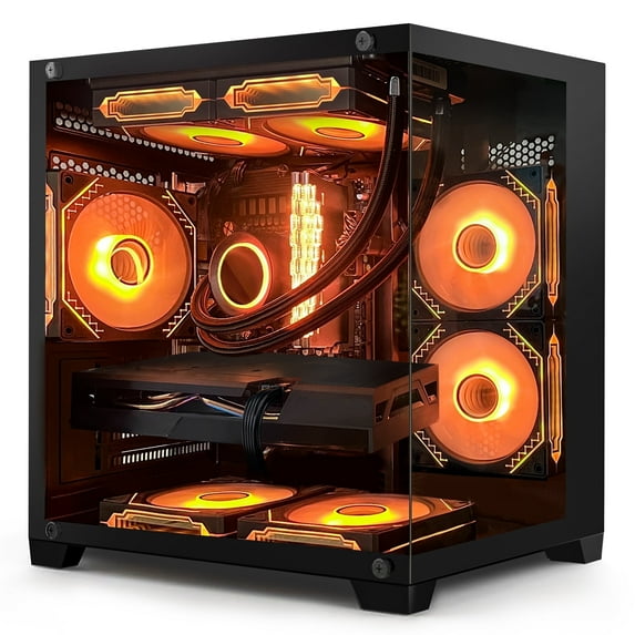 Hoengager Gaming PC - Intel Core i5-13400F, Intel Arc B580 12GB, 32GB DDR4 RAM, 1TB PCIe SSD, WiFi + BT, Windows 11 -RGB Prebuilt Desktop
