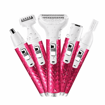Obacre Electric Razor for Women,5 in 1 Cordless Face Shaver Set, Wet & Dry Lady Hair Remover, Painless Facial & Body Hair Exfoliation USB Rechargeable