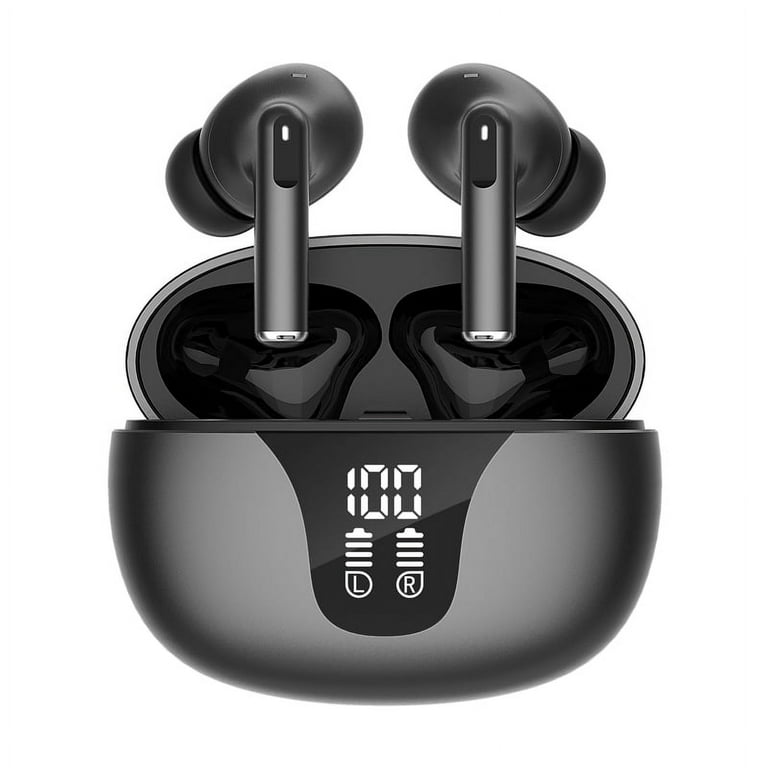 Hoey Wireless Earbuds, Bluetooth 5.3 Headphones Earphones, HD Sound  Wireless Charging Case 30Hrs Playback IPX7 Waterproof in-Ear Headsets with  Mic for Smart Phone Computer Laptop 