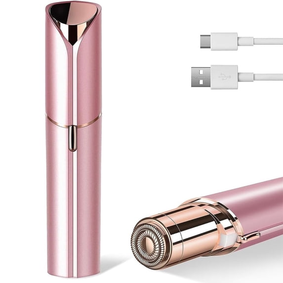 Hoeylife Facial Hair Remover for Women - Painless Face Shaver - Electric Hair Removal Device for Face Lips Peach Fuzz with Light (Bean Paste Powder)