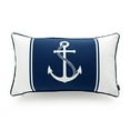 thumbnail image 1 of Hofdeco Nautical Indoor Outdoor Pillow Cover ONLY, Water Resistant for Patio Lounge Sofa, Navy Blue Anchor, 12"x20", 1 of 3