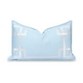 thumbnail image 1 of Hofdeco Premium Coastal Patio Indoor Outdoor Lumbar Pillow Cover Only, 12"x20" Water Repellent for Backyard, Couch, Baby Blue Embroidered Frame Greek Key, 1 of 6