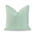 thumbnail image 1 of Hofdeco Premium Coastal Patio Indoor Outdoor Pillow Cover Only, 20"x20" Water Resistant for Backyard, Couch, Green Stripe, 1 of 5