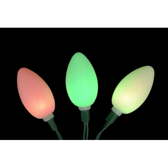 Hofert 6684859 Color Changing LED C9 Novelty Green Wire Christmas Light, Set of 10