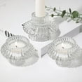 thumbnail image 1 of HofferRuffer 3pcs Taper Candle Holders, 2 in 1 Votive Candlestick for Taper Candles, Tealight and Table  Centerpiece Decorations, Clear, 1 of 7