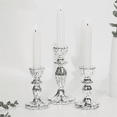thumbnail image 1 of HofferRuffer Glass Candle Holders Set of 3, 1M+2S Silver Stripe Taper Candlestick Holders for Tabletop, Home Decor, Wedding, Birthday, Festival Party, 1 of 6