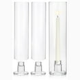 thumbnail image 1 of HofferRuffer Glass Hurricane Candle Holder, Set of 3 Taper Candle Stand with 11.8 inch Tall Clear Windproof Cover for Wedding Table Centerpiece Decoration Outdoor Party, 1 of 8