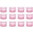 thumbnail image 1 of HofferRuffer Glass Tealight Candle Holders Set of 12, Cute Votive Candle Holder for Table Centerpieces, Party, Wedding and Home Decor (2.2'' x 1.4'', Pink), 1 of 8