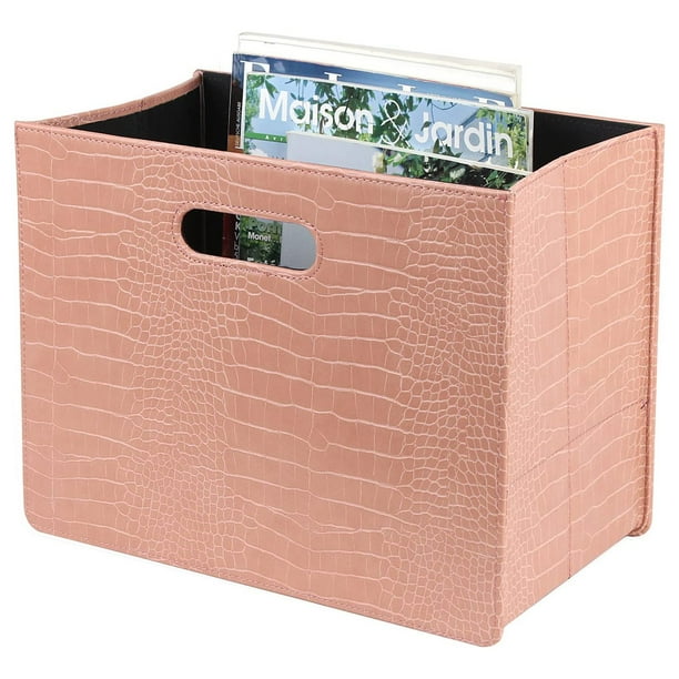 HofferRuffer Leather Magazine Holder, Foldable Magazine Rack, Document File Holder Organizer