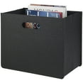 thumbnail image 1 of HofferRuffer Magazine Holder, 13.8"x7.8"x11" Leather Foldable File Basket for Home Office (Black), 1 of 8