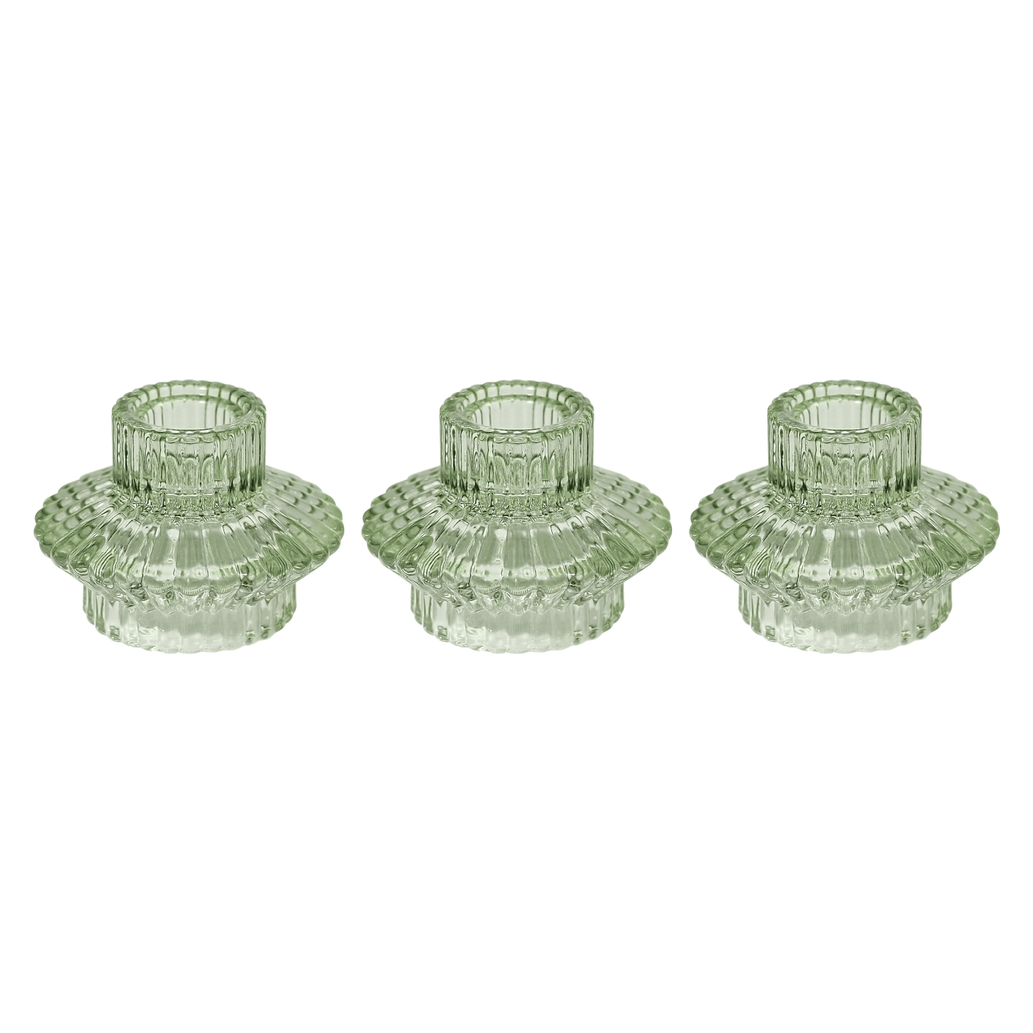 HofferRuffer Set of 3 Taper Glass Candle Holders, 2 in 1 Votive