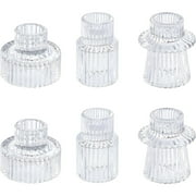 HofferRuffer Set of 6 Taper Glass Candlestick Holders Tealight Candle Holders for Table Centerpieces, Festival, Wedding Decor and Dinner Party Clear