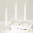 thumbnail image 1 of HofferRuffer Set of 3 Taper Candle Holders, 2*2.4 inch Clear Glass Tealight for Table Centerpiece, Party, Wedding and Home Decor, 1 of 9