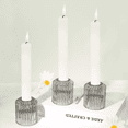 thumbnail image 1 of HofferRuffer Set of 3 Taper Candle Holders, 2*2.4 inch Glass Tealight for Table Centerpiece, Party, Wedding and Home Decor, 1 of 9
