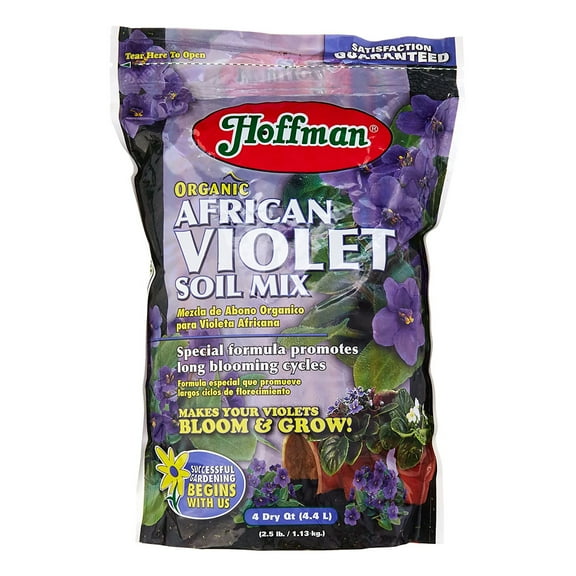 Hoffman Organic African Violet Soil Mix to Promote Long Blooming Cycles and Increase Plant Growth, 4qts