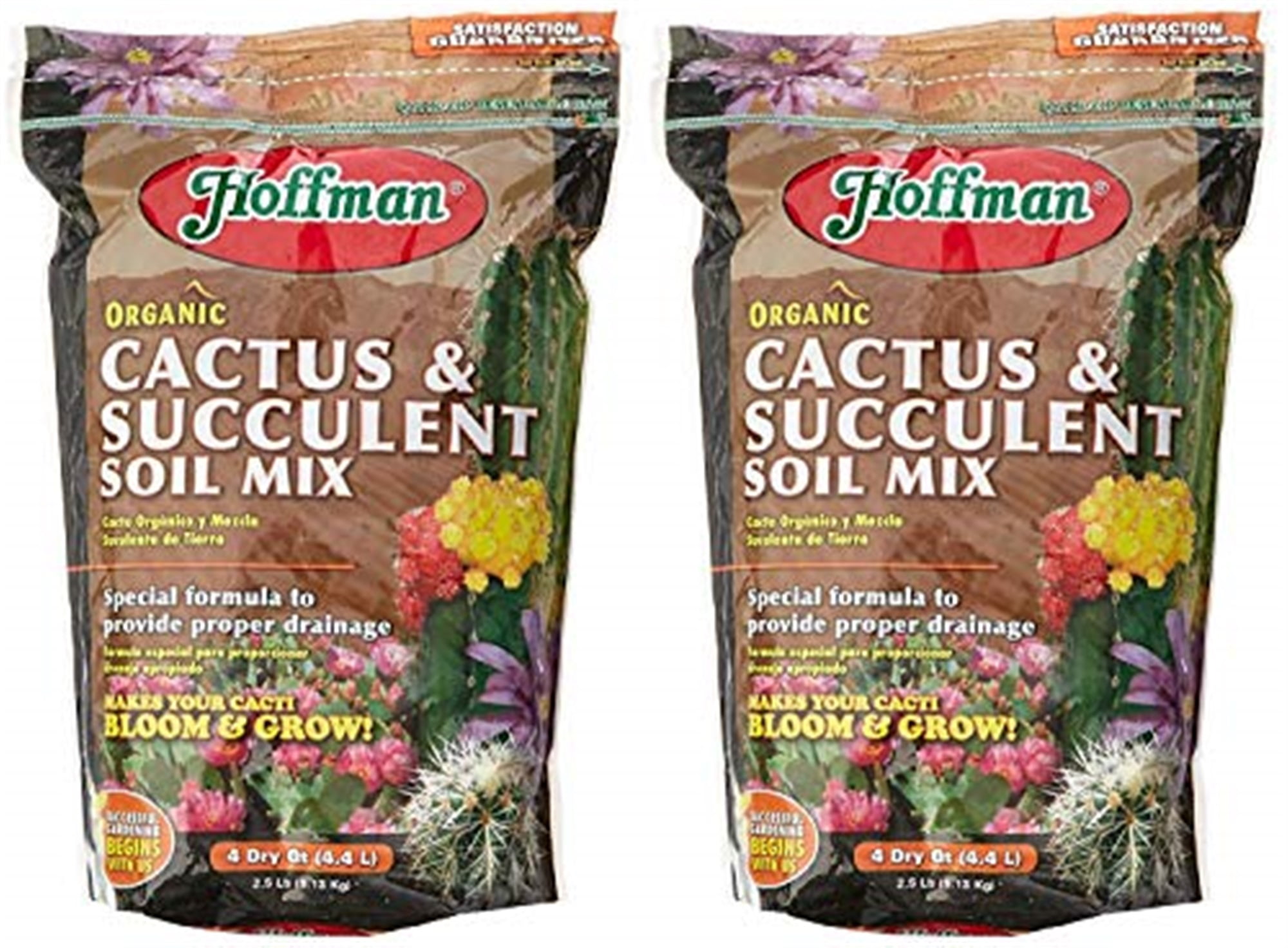 Hoffman 10404 Organic Cactus and Succulent Soil Mix, 4 Quarts (2Pack