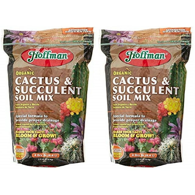 Hoffman 10404 Organic Cactus and Succulent Soil Mix, 4 Quarts (2Pack