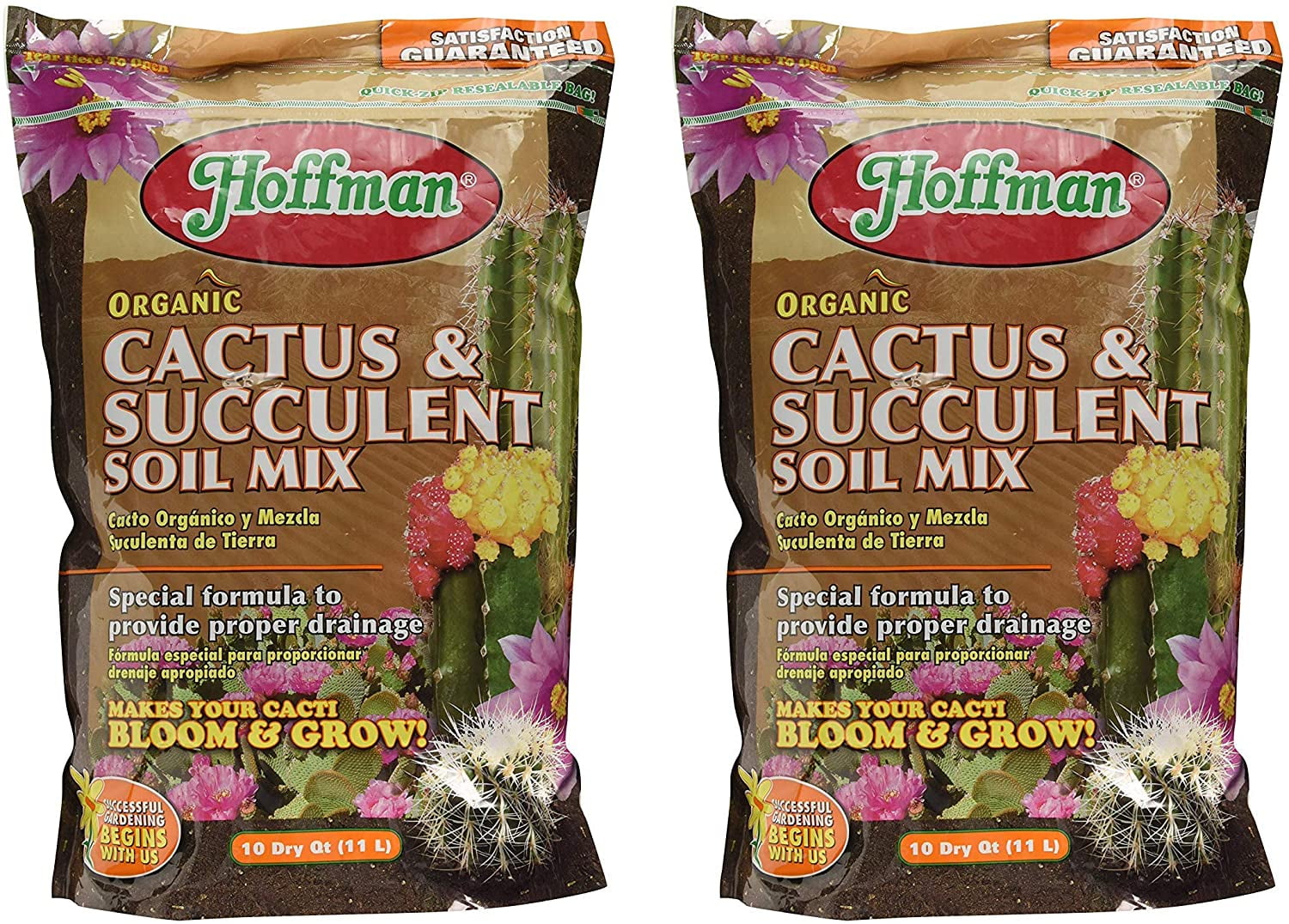 Hoffman 10410 Organic Cactus and Succulent Soil Mix, 10 Quarts (2(Pack