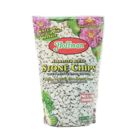 Hoffman 14102 Alabaster Blend Stone Chips Decorative Soil Covers, 2 Qt