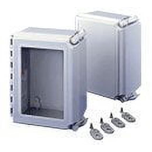 Hoffman A12106CHQRFG NEMA 4X Enclosure, Fiberglass, Solid Cover with Quick Release, 12.00" x 10.00" x 6.00"