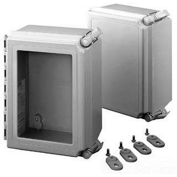 Hoffman A14128CHQRFG NEMA 4X Enclosure, Fiberglass, Solid Cover w/ Quick Release