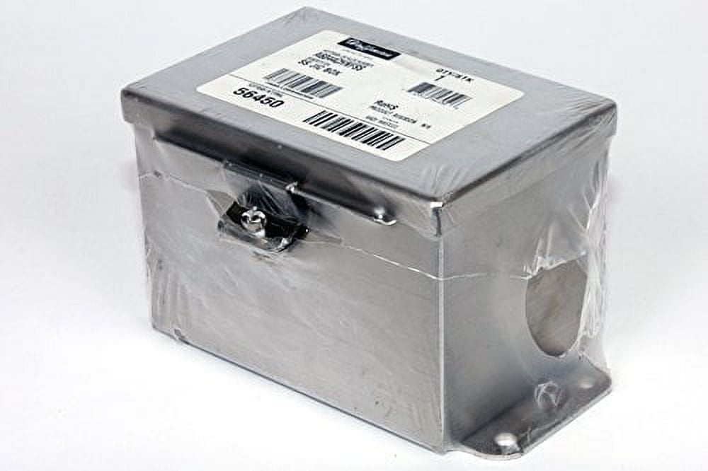 Hoffman A6044CHNFSS Junction Box, NEMA 4X, Hinged, Stainless Steel, 6" x 4" x 4"
