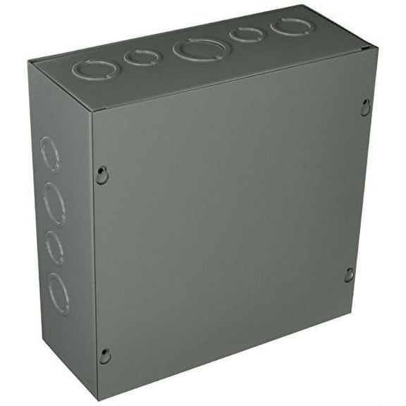 Hoffman ASE10X10X4 Pull Box, Screw Cover with Knockouts, Steel, 10" x 10" x 4", Gray
