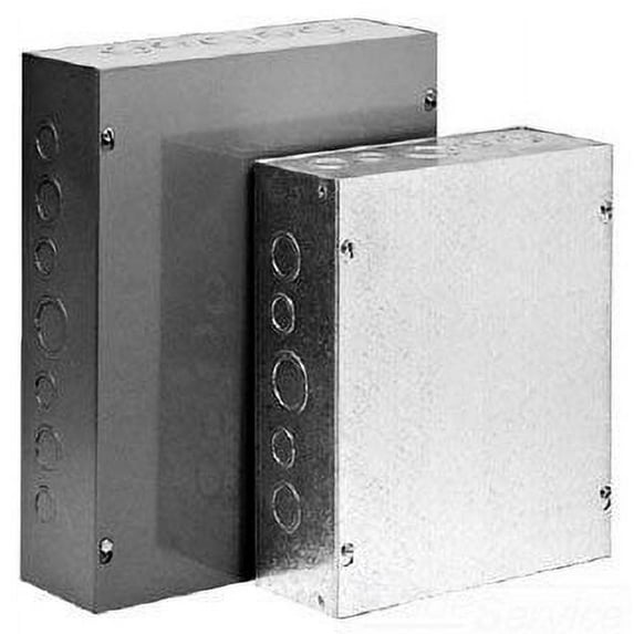 Hoffman ASE18X12X6 Pull Box, Screw Cover with Knockouts, Steel, 18" x 12" x 6", Gray