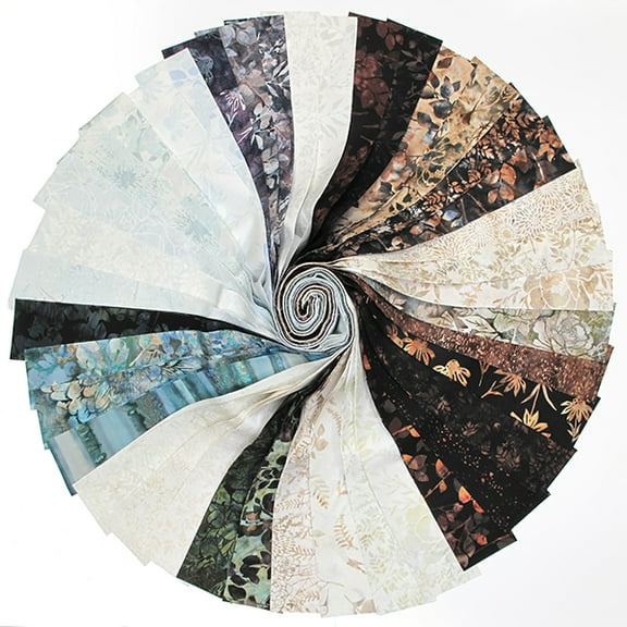 Hoffman Bali Pops Seashell Florals Flowers Hand-Dyed Bali Batiks 2.5" Strips Roll-Up Fabric Bundle Cotton Precuts (BP-546-SEASHELL) M202.33