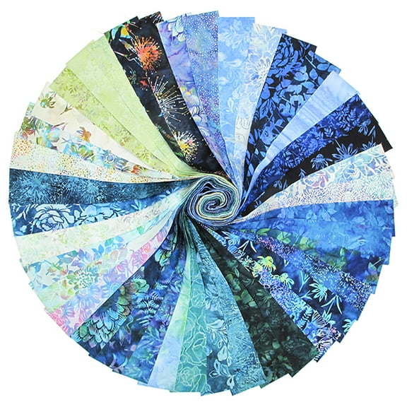 Hoffman Bali Pops Wade Florals Flowers Hand-Dyed Bali Batiks 2.5" Strips Roll-Up Fabric Bundle Cotton Precuts (BP-341-WADE) M202.34