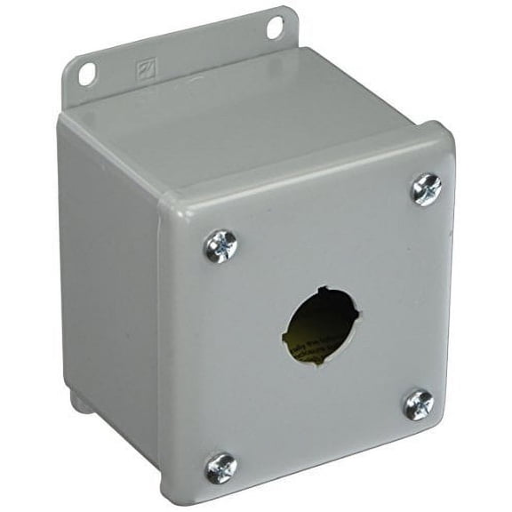 Hoffman E1PBG Enclosure for 1 22.5 mm Pushbutton, Steel, Gray