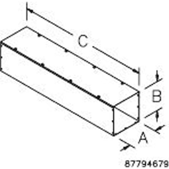 Hoffman F44T172GVP Wireway, NEMA 1, Straight Section, Flat Cover, Galvanized