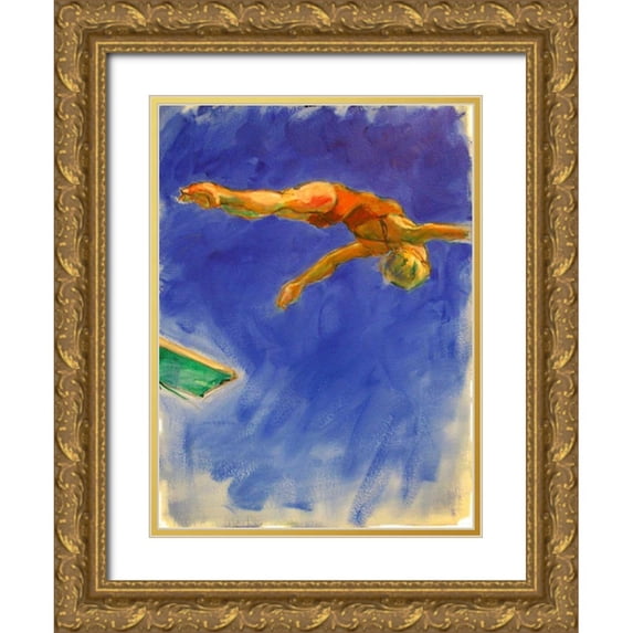 Hoffman, Kate 14x18 Gold Ornate Wood Framed with Double Matting Museum Art Print Titled - Diver