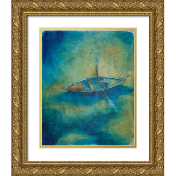 Hoffman, Kate 15x18 Gold Ornate Wood Framed with Double Matting Museum Art Print Titled - Boat from Above