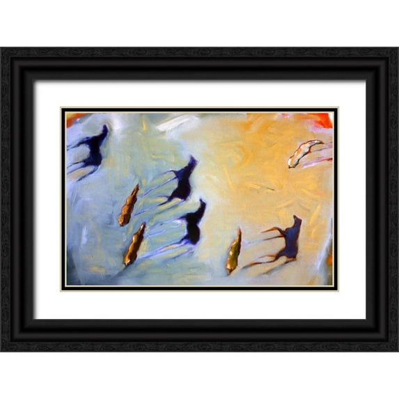 Hoffman, Kate 24x17 Black Ornate Wood Framed with Double Matting Museum Art Print Titled - Long Shadows