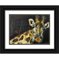 thumbnail image 1 of Hoffman, Kate 24x19 Black Ornate Wood Framed with Double Matting Museum Art Print Titled - Giraffe, 1 of 4