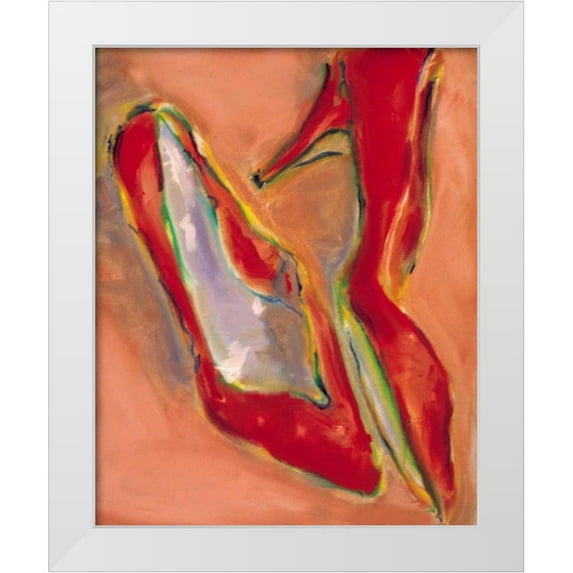 Hoffman, Kate 26x32 White Modern Wood Framed Museum Art Print Titled - Red Shoes