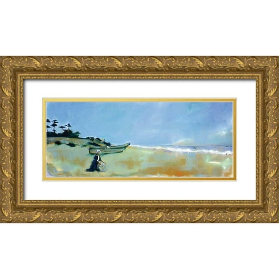 Hoffman, Kate 32x15 Gold Ornate Wood Framed with Double Matting Museum Art Print Titled - Ryoshi