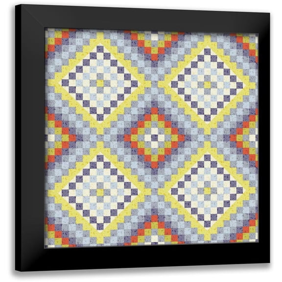 Hoffman, Katia 12x12 Black Modern Framed Museum Art Print Titled - Vintage Geo III