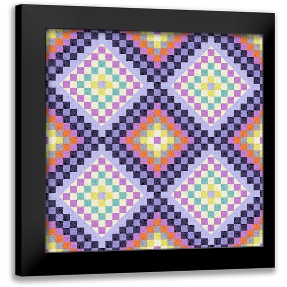 Hoffman, Katia 12x12 Black Modern Framed Museum Art Print Titled - Vintage Geo I