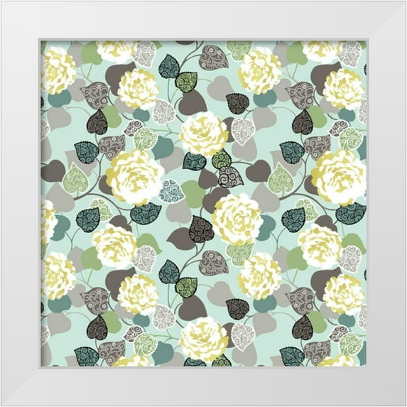 Hoffman, Katia 15x15 White Modern Wood Framed Museum Art Print Titled - Floral Glamour III