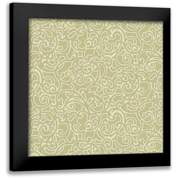 Hoffman, Katia 20x20 Black Modern Framed Museum Art Print Titled - Sheer Romance Scroll II
