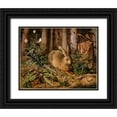 thumbnail image 1 of Hoffmann, Hans 24x20 Black Ornate Wood Framed with Double Matting Museum Art Print Titled - A Hare in the Forest, 1 of 4
