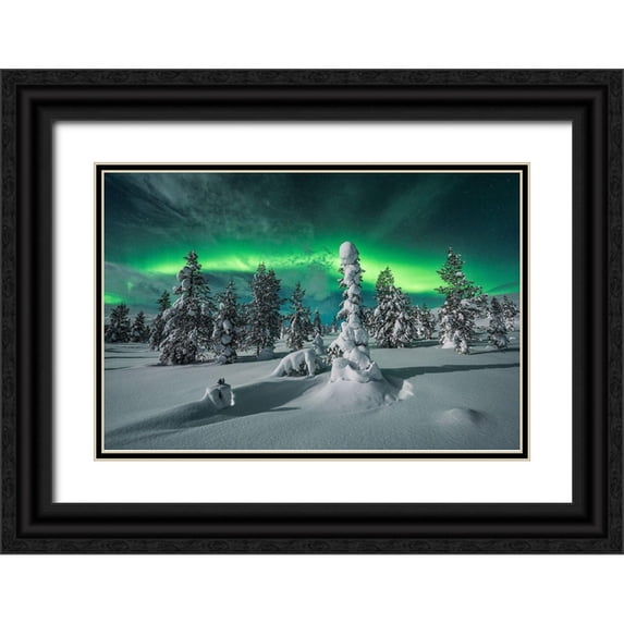 Hoffmann, Raymond 14x11 Black Ornate Wood Framed with Double Matting Museum Art Print Titled - Polar Night