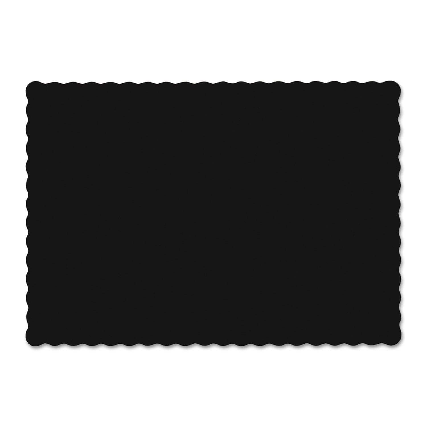 Hoffmaster Black Solid Color Scalloped Edge Placemats, 1000 count