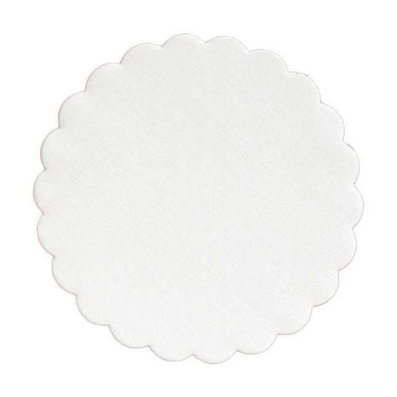 Hoffmaster Budgetboard Coaster, 4" Diameter, White Scalloped Edge PK1000 876082