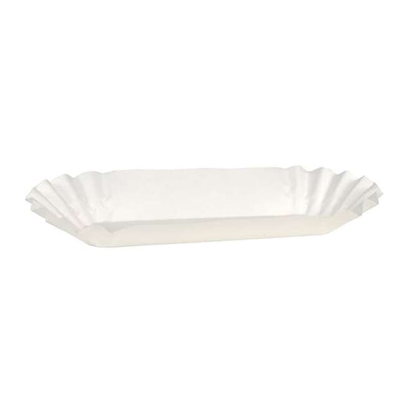 Hoffmaster Fluted Hot Dog Tray, White, 6", PK500 BLHDMWSP