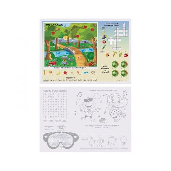 Hoffmaster Fun and Games Placemat,2-Sided,PK1000 310693